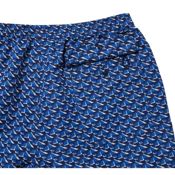 Uniqlo Short Men’s M Blue Geometric Swim Active Shorts 5.5" Mesh Liner Shorts - Picture 7 of 16